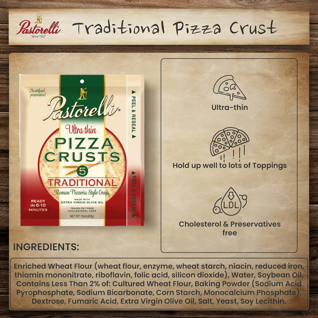 Ultra Thin Traditional Pizza Crust - 7-inch 5-pack (Pack of 3)