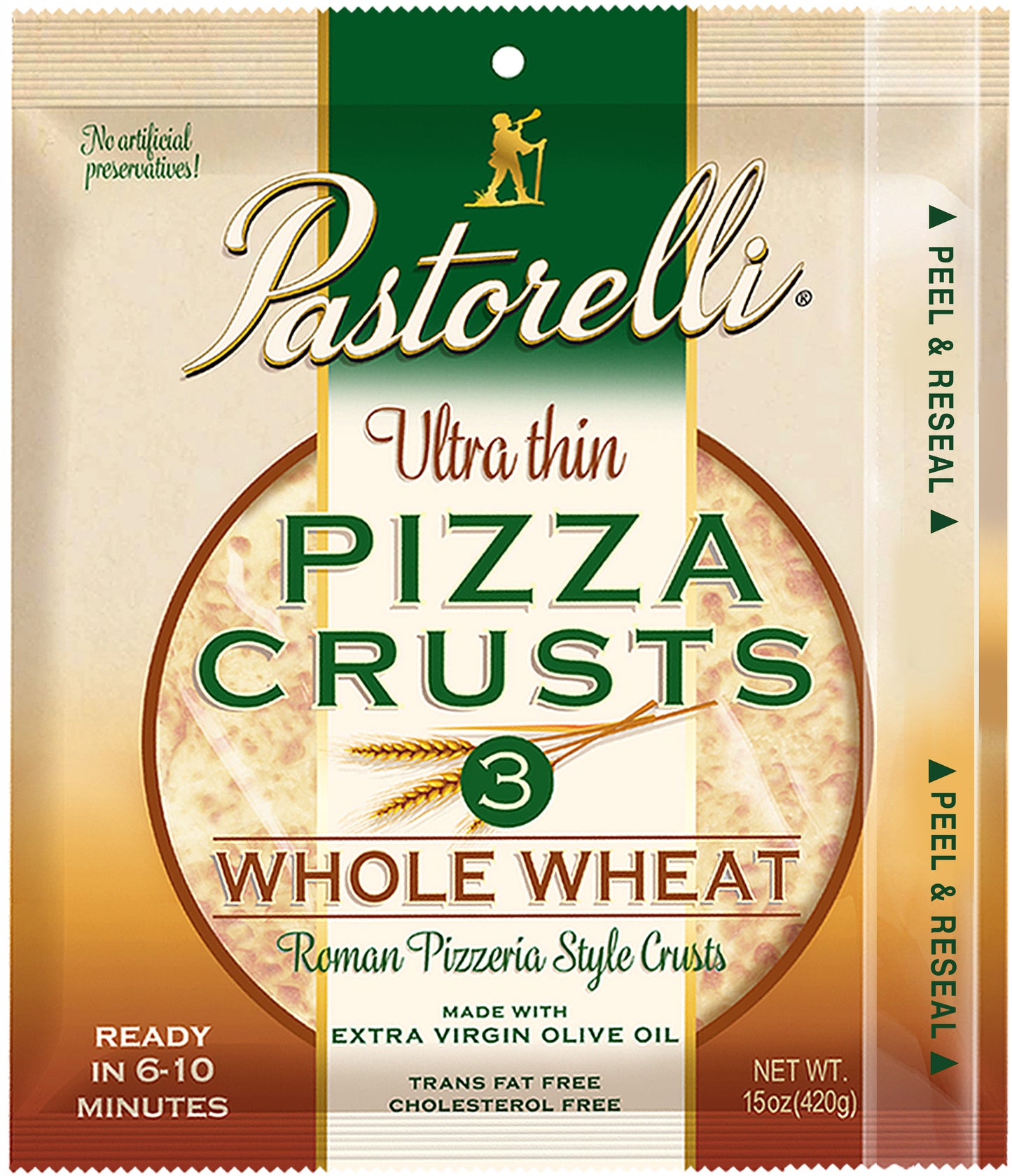 Ultra Thin Whole Wheat Pizza Crust - 12-inch 3-pack (Pack of 10)