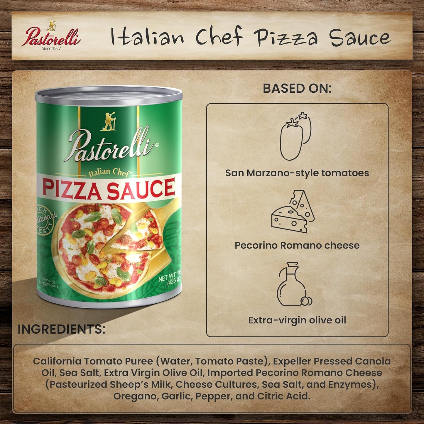 Italian Chef Pizza Sauce - 15oz Can (Pack of 3)