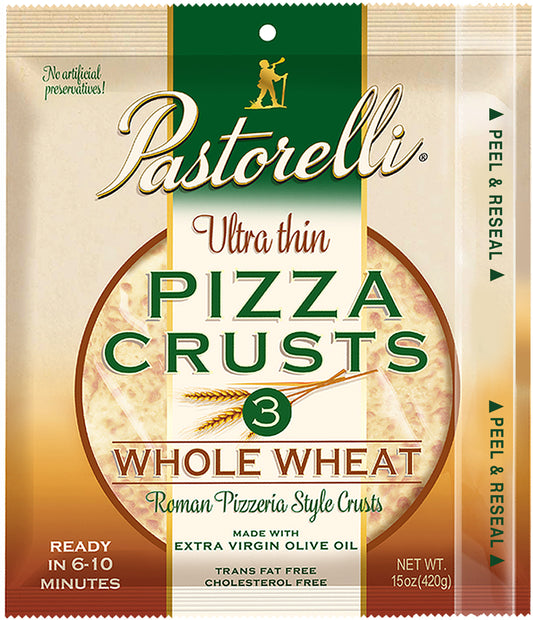 Ultra Thin Whole Wheat Pizza Crust - 12-inch 3-pack (Pack of 10)