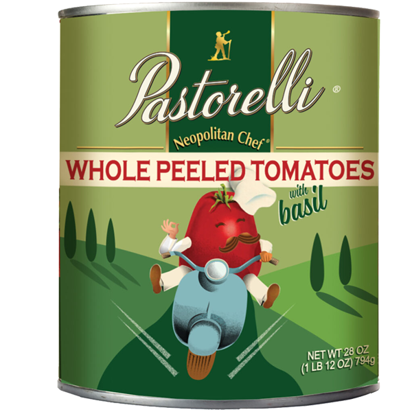 Neapolitan Chef Whole Peeled Tomatoes With Basil – 28oz Can (1 Can)